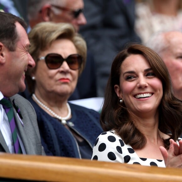 Kate Middleton, duchesse de Cambridge, lors de l'ouverture du tournoi de tennis de Wimbledon à Londres, le 3 juillet 2017.