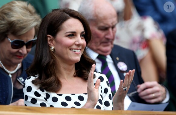 Kate Middleton, duchesse de Cambridge, lors de l'ouverture du tournoi de tennis de Wimbledon à Londres, le 3 juillet 2017.