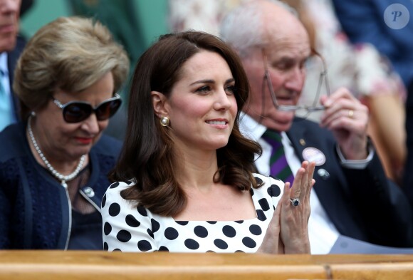 Kate Middleton, duchesse de Cambridge, lors de l'ouverture du tournoi de tennis de Wimbledon à Londres, le 3 juillet 2017.