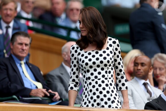 Kate Middleton, duchesse de Cambridge, lors de l'ouverture du tournoi de tennis de Wimbledon à Londres, le 3 juillet 2017.