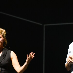 Bérengère Krief et Elie Semoun - People au spectacle des "Coquettes" à l'Olympia à Paris, avec en première partie B. Krief et E. Semoun, le 2 juin 2017. © Coadic Guirec/Bestimage