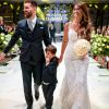 Le mariage de Lionel Messi et Antonella Roccuzzo avec leur fils Thiago au City Center à Rosario, le 30 juin 2017.
