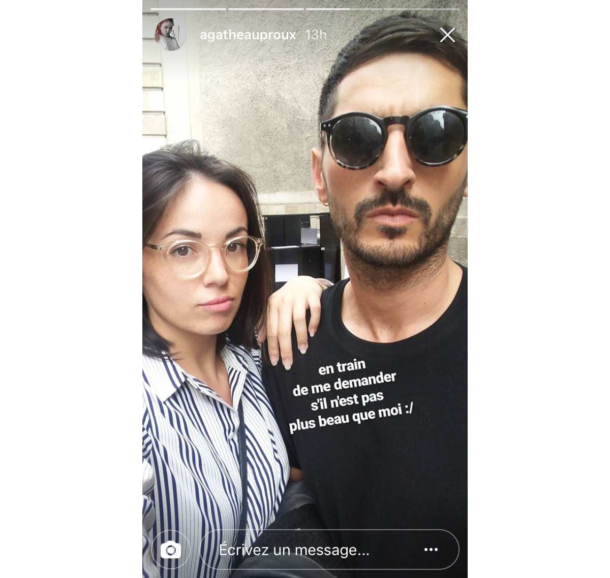 Photo : Agathe Auproux et son chéri. Juillet 2017. - Purepeople