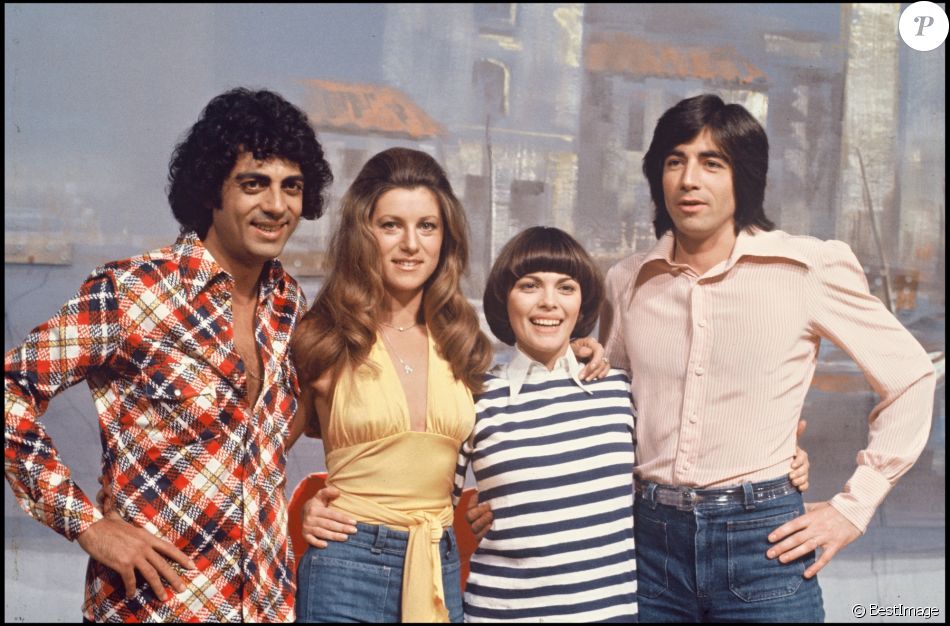 Sheila Ringo Sheila et Ringo avec Enrico Macias et Mireille Mathieu en 1975 - Purepeople