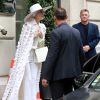 La chanteuse Céline Dion quitte l'hôtel Royal Monceau à Paris, le 12 juillet 2017.