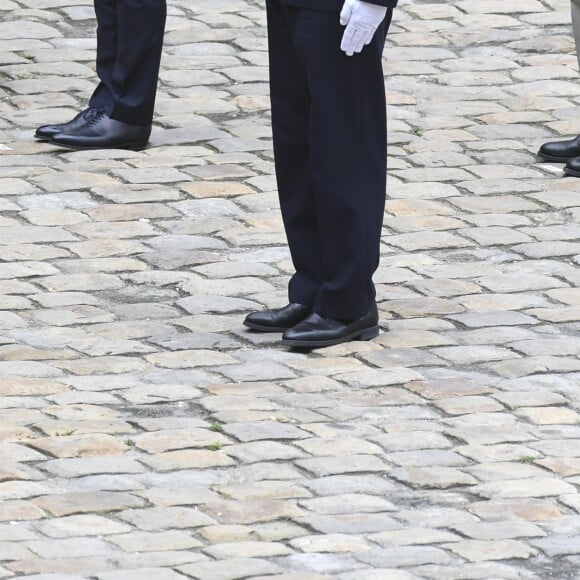 Cérémonie d'accueil du président Donald Trump par Emmanuel Macron, président de la République, à l'Hôtel National des Invalides à Paris le 13 juillet 2017. © Pierre Perusseau / Bestimage French