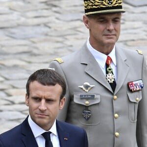 Cérémonie d'accueil du président Donald Trump par Emmanuel Macron, président de la République, à l'Hôtel National des Invalides à Paris le 13 juillet 2017. © Pierre Perusseau / Bestimage French