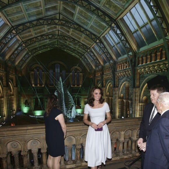 Kate Middleton, duchesse de Cambridge, lors de la réouverture du Hintze Hall au Musée d'Histoire Naturelle de Londres, le 13 juillet 2017.