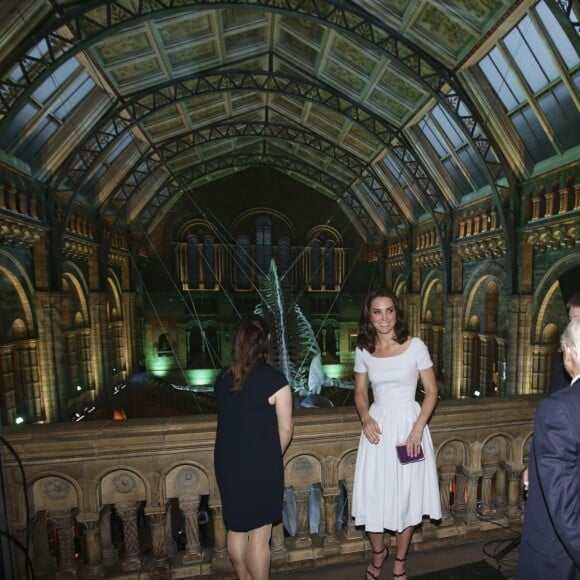 Kate Middleton, duchesse de Cambridge, lors de la réouverture du Hintze Hall au Musée d'Histoire Naturelle de Londres, le 13 juillet 2017.