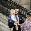 Le prince Carl Philip de Suède en compagnie de sa femme Sofia enceinte et de leur fils Alexandre assistent à une messe à l'occasion du 40ème anniversaire de la princesse Victoria de Suède au palais Royal de Stockholm en Suède, le 14 juillet 2017