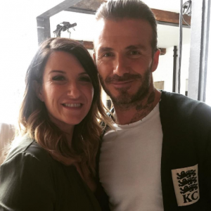 Joanne Beckham avec son frère David le 12 juin 2017