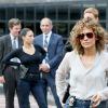 Jennifer Lopez sur le tournage de "Shades of Blue" à New York le 12 juillet 2017.