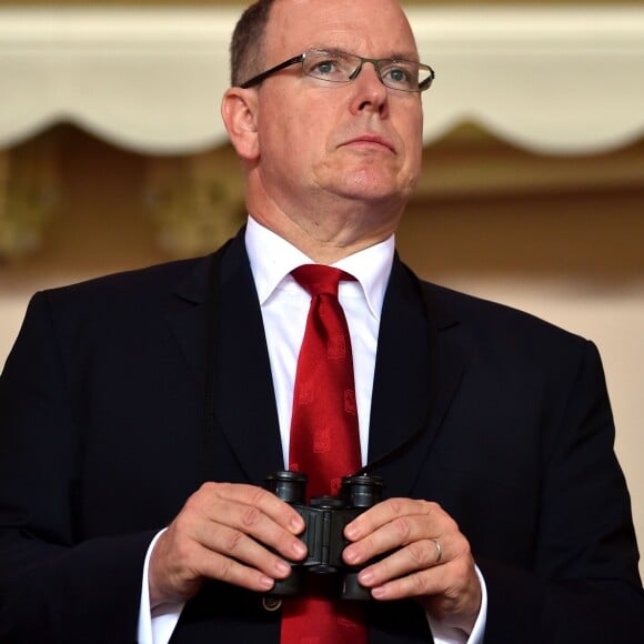 Le prince Albert II de Monaco durant le meeting international d'athlétisme Herculis 2017 à Monaco, au stade Louis II le 21 juillet. © Bruno Bebert/Bestimage