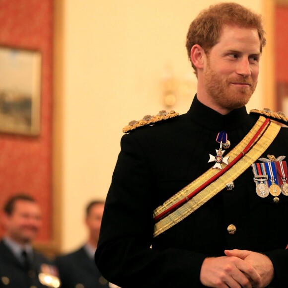 Le prince Harry en visite à la base de la RAF Honington à Bury St Edmunds pour son 75e anniversaire, le 20 juillet 2017.