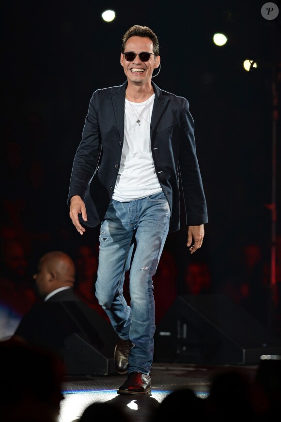 Concert de Marc Anthony à l'American Airlines Arena de Miami, il vient de se séparer de sa femme Shannon de Lima à Miami le le 18 novembre 2016