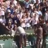Rafael Nadal vient saluer et embrasser Golmard à Roland-Garros 2014.