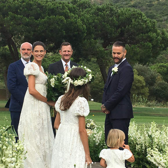 Mariage de Bianca Balti et Matthew McRae au Ranch at Laguna Beach. Le 1er août 2017.