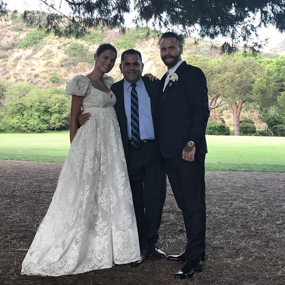 Mariage de Bianca Balti et Matthew McRae au Ranch at Laguna Beach. Le 1er août 2017.