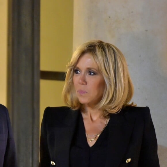 Le président français Emmanuel Macron et sa femme la première dame Brigitte Macron (Trogneux) - Le couple présidentiel français reçoit le couple présidentiel mexicain pour un dîner au palais de l'Élysée à Paris, France, le 6 juillet 2017. © Giancarlo Gorassini/Bestimage