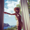 Joyce Jonathan lors de ses vacances à Ibiza, août 2017.