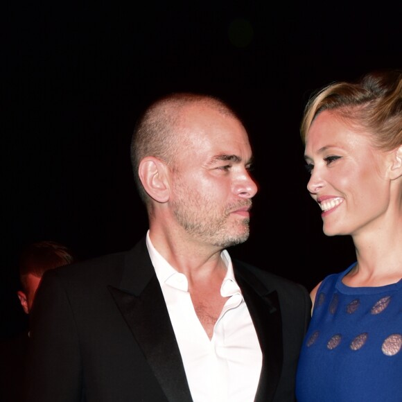 Clovis Cornillac et sa femme Lilou Fogli - Soirée Orange Cinéma sur la plage du Majestic lors du 70e Festival International du Film de Cannes, France, le 20 mai 2017. © Giancarlo Gorassini/Bestimage
