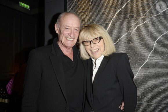 Exclusif - Pascal Desprez et sa femme Mireille Darc - Soirée "Déguster du vin au restaurant Guy Savoy" à Paris le 18 mai 2015.