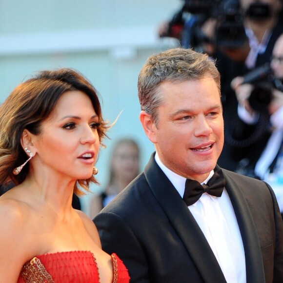 Matt Damon et sa femme Luciana Barroso - Première du film Downsizing lors de la cérémonie d'ouverture du 74e festival de Venise le 30 aout 2017.