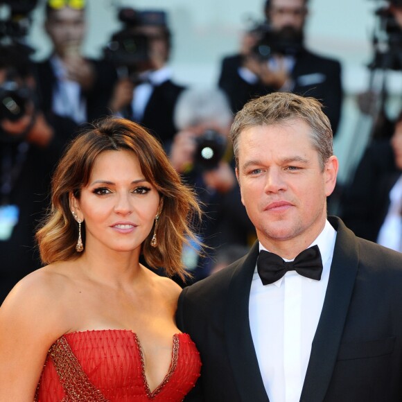 Matt Damon et sa femme Luciana Barroso - Première du film Downsizing lors de la cérémonie d'ouverture du 74e festival de Venise le 30 aout 2017.