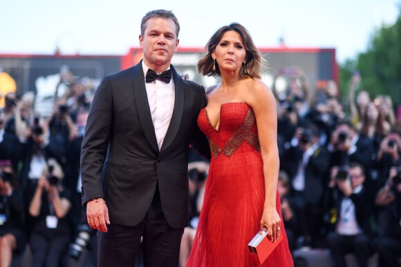 Matt Damon et sa femme Luciana Barroso - Première du film Downsizing lors de la cérémonie d'ouverture du 74e festival de Venise le 30 aout 2017.