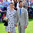 Le prince Carl Philip et la princesse Sofia de Suède lors des célébrations du 40e anniversaire de la princesse héritière Victoria de Suède sur l'île d'Öland le 14 juillet 2017.