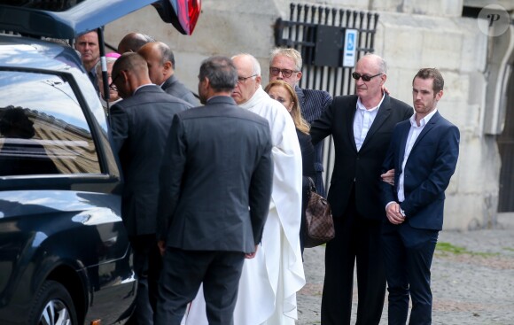 Pascal Desprez, le mari de Mireille Darc - Arrivées - Obsèques de Mireille Darc en l'église Saint-Sulpice à Paris, France, le 1er septembre 2017.