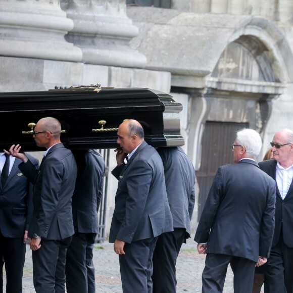 Pascal Desprez, le mari de Mireille Darc - Arrivées - Obsèques de Mireille Darc en l'église Saint-Sulpice à Paris, France, le 1er septembre 2017.