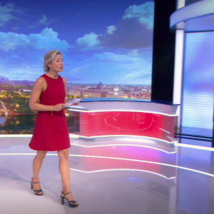 Anne-Sophie Lapix lors de la première présentation de son Journal Télévisé sur France 2, le 4 septembre 2017.