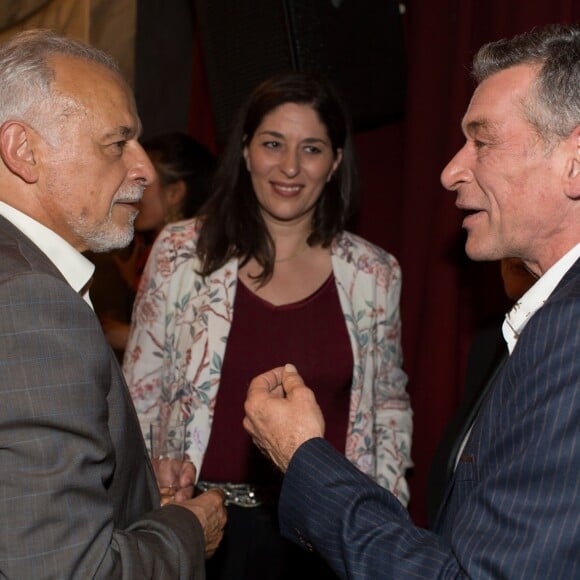 Exclusif - Francis Perrin et Patrick Dupond - Francis Perrin fête ses 50 ans de carrière et revient sur scène pour une soirée spéciale avec "Molière malgré Moi" au théâtre de la Gaîté-Montparnasse à Paris le 18 juin 2016 entouré de sa famille et ses amis. © Romuald Meigneux / Bestimage