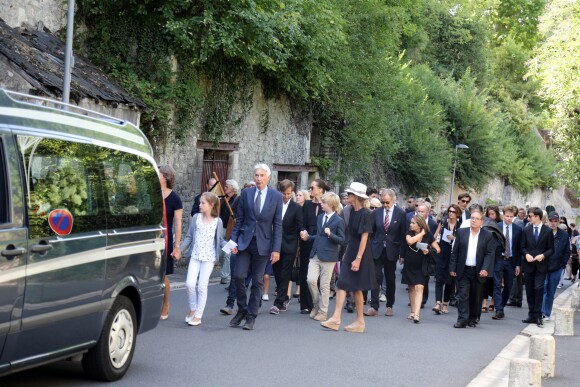 Image des obsèques de Gonzague Saint Bris en la collégiale Saint-Denis d'Amboise (Indre-et-Loire) le 14 août 2017.