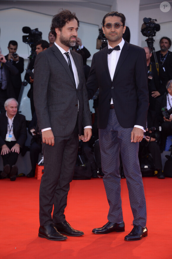 Ziad Doueiri et Kamel El Basha arrivent à la cérémonie de clôture du 74ème Festival International du Film de Venise (Mostra), le 9 septembre 2017.