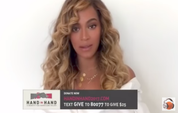 Beyoncé mobilisée pour le téléthon Hand in Hand organisé au profit des victimes des ouragans Harvey et Irma le 12 septembre 2017