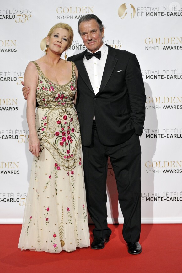 Eric Braeden et Melody Thomas Scott participent a la ceremonie des remises de recompenses du 53eme Festival de Television de Monte Carlo au Grimaldi Forum le 13 juin 2013.