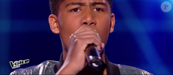 Kelvin lors de la demi-finale de "The Voice Kids 4" (TF1), le 23 septembre 2017.