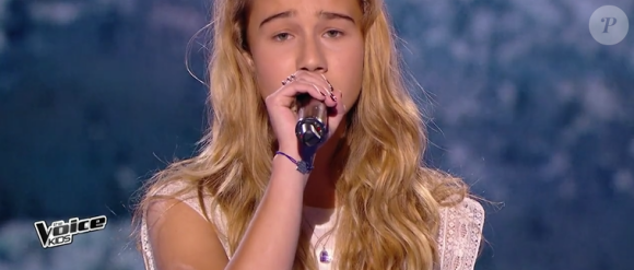 Lilou lors de la demi-finale de "The Voice Kids 4" (TF1), le 23 septembre 2017.
