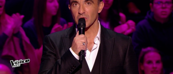 Nikos Aliagas lors de la demi-finale de "The Voice Kids 4" (TF1), le 23 septembre 2017.