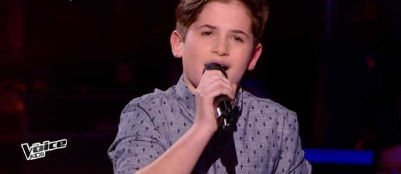 Thibault lors de la demi-finale de "The Voice Kids 4" (TF1), le 23 septembre 2017.