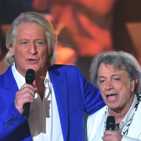 Exclusif - Patrick Sébastien et Hervé Vilard. Enregistrement de l'émission "Les Années Bonheur" diffusée le 30 septembre 2017 à La Plaine St-Denis, le 19 septembre 2017. © Gian Gorassini