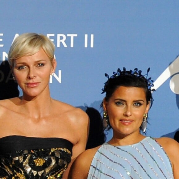 Le prince Albert II de Monaco, la princesse Charlene, Nelly Furtado et Robin Thicke lors du 1er "Gala pour l'Océan de Monte-Carlo" sur les terrasses de l'Opéra à Monaco. Les bénéfices de cette soirée seront reversés à la Fondation Prince Albert II de Monaco. L. DiCaprio a été récompensé pour ses actions exemplaires concernant la préservation de la planète. Monaco, le 28 septembre 2017. © Bruno Bebert/Bestimage