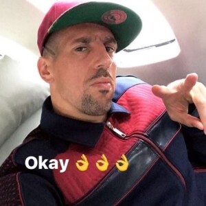 Franck Ribéry pose dans un avion. Instagram, le 31 août 2017.