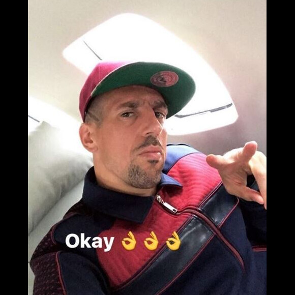 Franck Ribéry pose dans un avion. Instagram, le 31 août 2017.