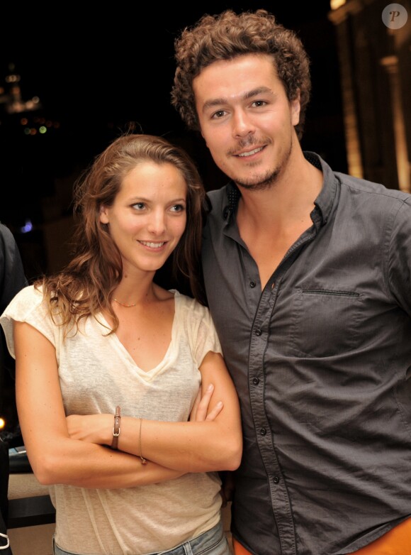 Exclusif - Les comediens de la serie "Plus Belle la Vie", Elodie Varlet ( Estelle) et son ami Jeremie Poppe ( Romain) posent a l'hotel Intercontinental de Marseille le 14 juillet 2013.