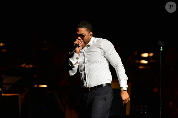 Nelly en concert lors de la "Night of Symphonic Hip-Hop", accompagné par l'orchestre symphonique "Symphony of the Americas" au Broward Center for Performing Arts-Au-Rene Theater. Fort Lauderldale, le 26 janvier 2017.