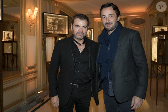 Exclusif - Clovis Cornillac et Michaël Cohen lors de la soirée de remise du 10e prix Meurice pour l'art contemporain à l'hôtel Meurice à Paris le 9 octobre 2017. © Jean Picon via Bestimage