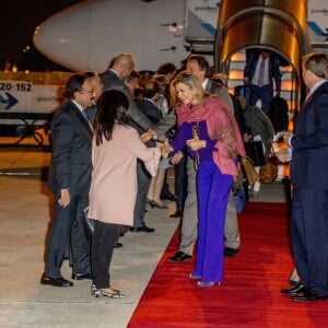 Le roi Willem-Alexander et la reine Maxima des Pays-Bas arrivent au Portugal pour une visite d'état officielle à Lisbonne le 9 octobre 2017. 09/10/2017 - Lisbone